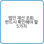 법인 재산 조회: 소송 대비 완벽 준비