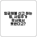 임금체불 신고 하는 법, 직장 잃을까 두렵다면